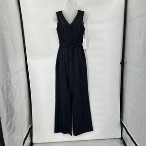 Calvin Klein Jumpsuit Womens 8 Sleeveless V Neck Wide Leg Cutout‎ Back Wrap New